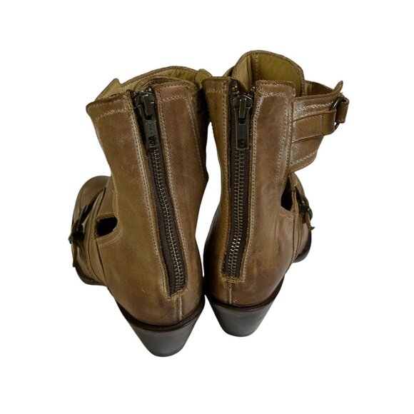 Stetson Womens Size 6.5 Brown Sample Distressed Leather Handmade Western Boots - Picture 4 of 7